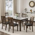 7-Piece Solid Wood Dining Table Set with Chairs