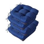 Navy Blue Chair Cushions Set of 4, Tufted