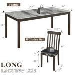 7-Piece Solid Wood Dining Table Set with Chairs