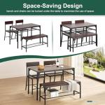 4-Piece Dark Walnut Kitchen Table and Chairs Set