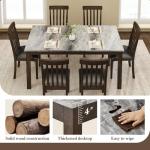 7-Piece Solid Wood Dining Table Set with Chairs