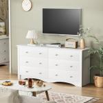 White Wood 6-Drawer Dresser for Bedroom or Hallway