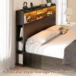 Rolanstar Twin Bed Frame with Storage and LED