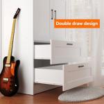 White Wooden Wardrobe Closet with Shelves and Drawers