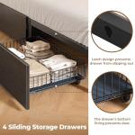 Rolanstar Twin Bed Frame with Storage and LED