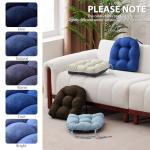 Navy Blue Chair Cushions Set of 4, Tufted