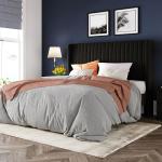 Queen Size Velvet Bed Frame with Wingback Headboard