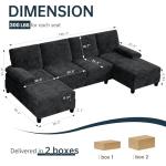 Meilocar 106-Inch U-Shaped Sectional Sofa in Black