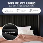 Queen Size Velvet Bed Frame with Wingback Headboard