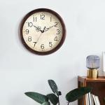 Vintage 8-Inch Silent Wall Clock in Bronze