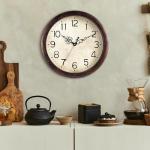 Vintage 8-Inch Silent Wall Clock in Bronze