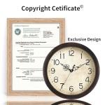 Vintage 8-Inch Silent Wall Clock in Bronze