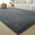 Large Gray Shag Area Rug for Living Room