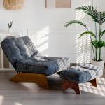 MaxYOYO Adjustable Accent Chair with Ottoman, Dark Grey