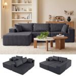DUMOS 108" Cloud L-Shape Sectional Sofa - Grey