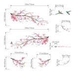 Pink Watercolor Cherry Blossom Wall Stickers Set