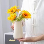 Beige Ceramic Vase for Home Decor and Centerpieces