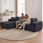 DUMOS 108" Cloud L-Shape Sectional Sofa - Grey