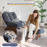 MaxYOYO Adjustable Accent Chair with Ottoman, Dark Grey