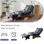 MaxYOYO Adjustable Accent Chair with Ottoman, Dark Grey