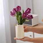 Beige Ceramic Vase for Home Decor and Centerpieces