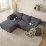 DUMOS 108" Cloud L-Shape Sectional Sofa - Grey