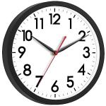 12-Inch Silent Modern Wall Clock - Black