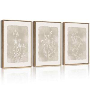 Framed Vintage Floral Wall Art for Bedroom