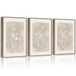 Framed Vintage Floral Wall Art for Bedroom