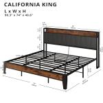 California King Bed Frame with Storage and Charging