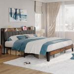 California King Bed Frame with Storage and Charging