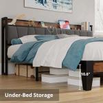 California King Bed Frame with Storage and Charging