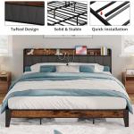 California King Bed Frame with Storage and Charging