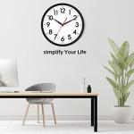 12-Inch Silent Modern Wall Clock - Black
