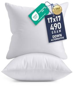 Utopia Bedding 17x17 Soft Pillow Inserts, Set of 2