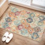 Lahome Non-Slip Moroccan Trellis 2x3 Washable Rug