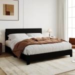 Allewie Adjustable Faux Leather Queen Bed Frame
