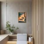 Whimsical Frog Bathroom Wall Art Print 12x16 inch