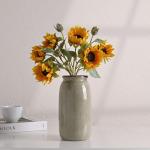 Rustic Green Ceramic Vase for Home Decor