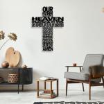 Rustic Black Metal Cross Wall Decor for Home