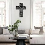 Rustic Black Metal Cross Wall Decor for Home