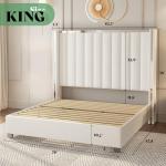Modern 5-Piece King Bedroom Set in Cream White
