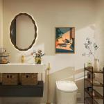 Whimsical Frog Bathroom Wall Art Print 12x16 inch