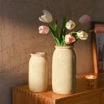 Rustic Green Ceramic Vase for Home Decor