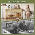 Rattan Console Sofa Table with USB-C and Drawers