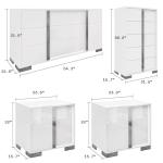 Modern 5-Piece King Bedroom Set in Cream White