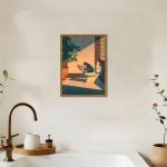 Whimsical Frog Bathroom Wall Art Print 12x16 inch