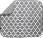 S&T White Trellis Microfiber Dish Drying Mat 16"x18