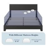 Allewie Adjustable Faux Leather Queen Bed Frame