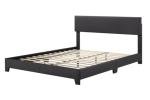 Allewie Adjustable Faux Leather Queen Bed Frame